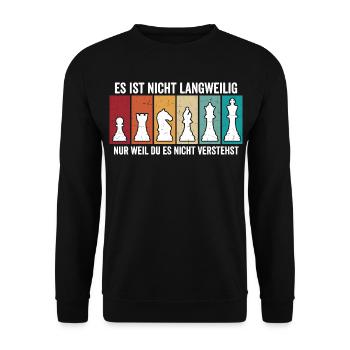 Pièces rétro d’échecs – Design vintage d’échecs - Sweat-shirt Unisexe - noir - Devant - Alina (178cm) & Michal (187cm)