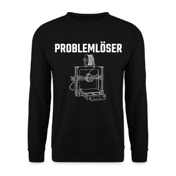 Problem Solver 3D Printer – Maker Statement Design - Unisex Sweatshirt - black - Front - Alina (178cm) & Michal (187cm)