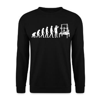 Évolution de l’impression 3D – Du singe au créateur - Sweat-shirt Unisexe - noir - Devant - Alina (178cm) & Michal (187cm)
