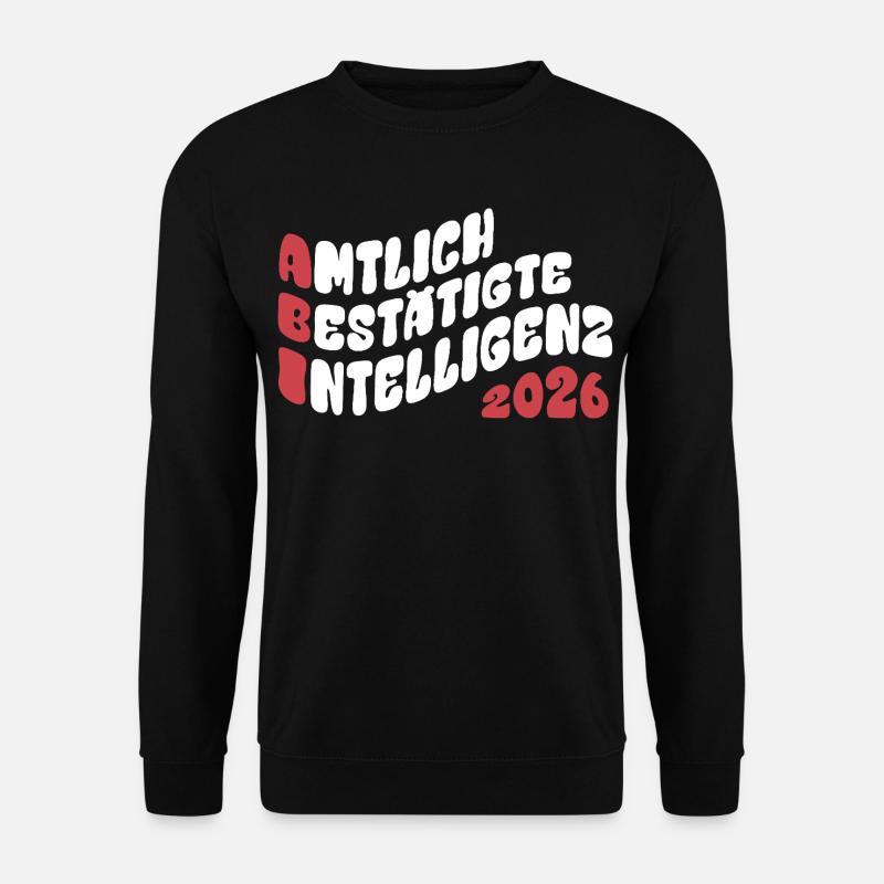 Abi 2026 - Abitur - Retro Flow Style Geschenk - Unisex Pullover - Schwarz