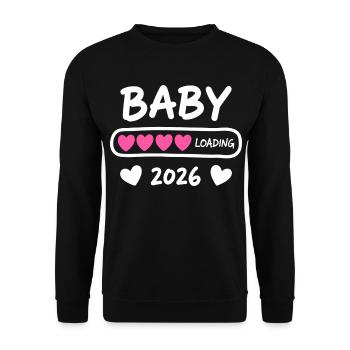 Baby Loading 2026 Parents enceintes - Sweat-shirt Unisexe - noir - Devant - Alina (178cm) & Michal (187cm)