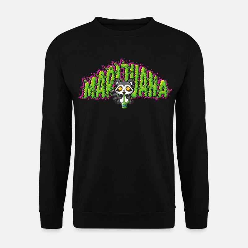 Marijuana Raccoon - Unisex Pullover - Schwarz