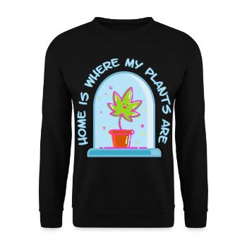 Home is where my plants are - Unisex Sweatshirt - black - Front - Alina (178cm) & Michal (187cm)