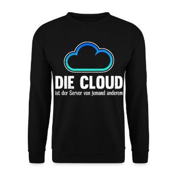 Coder DIE CLOUD IST DER SERVER VON JEMANDE ANDREN - Unisex Pullover - Schwarz - Vorne - Alina (178cm) & Michal (187cm)
