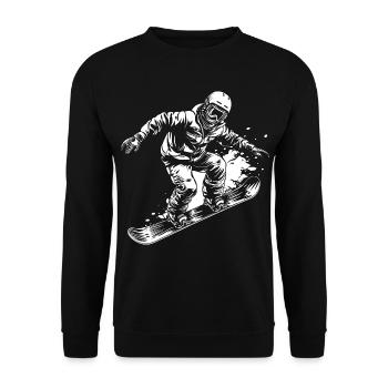 Dessin de snowboardeur - Sweat-shirt Unisexe - noir - Devant - Alina (178cm) & Michal (187cm)