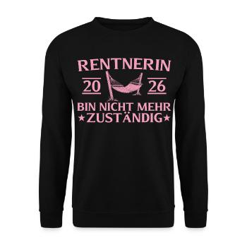 Pensioner 2026 Retirement Farewell Colleague - Unisex Sweatshirt - black - Front - Alina (178cm) & Michal (187cm)