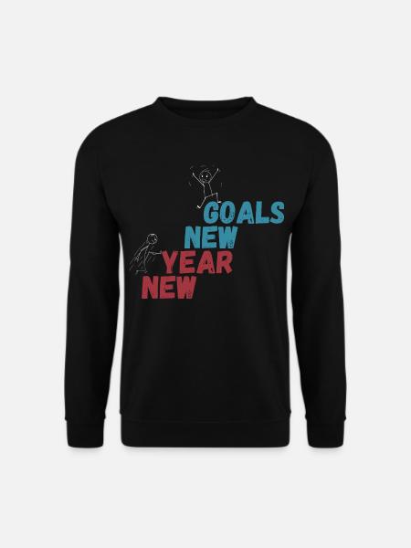 Lustiges neues Jahr Neue Ziele Motivation Vorsatz Gif - Unisex Pullover - Schwarz