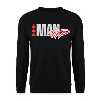 MAN UP MEN WORKOUT FITNESS MOTIVATIONAL POWER GYM - Unisex Sweatshirt - black - Front - Alina (178cm) & Michal (187cm)