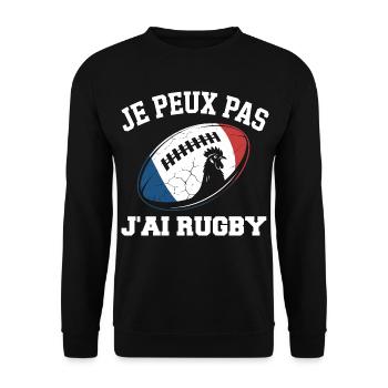 I can't I have rugby - Unisex Sweatshirt - black - Front - Alina (178cm) & Michal (187cm)