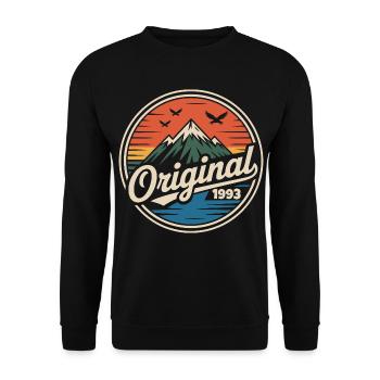 Original 1993 vintage retro 1993 anniversaire - Sweat-shirt Unisexe - noir - Devant - Alina (178cm) & Michal (187cm)