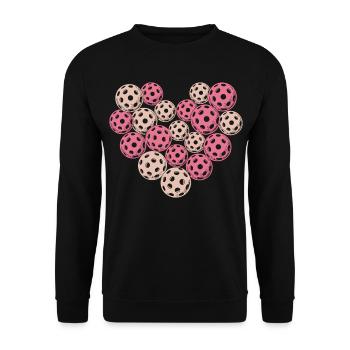 Pickleball Valentine's Day Heart Sports Gift - Unisex Sweatshirt - black - Front - Alina (178cm) & Michal (187cm)
