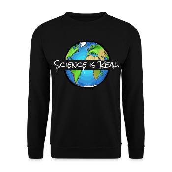 Science is Real | Globe - Unisex Sweatshirt - black - Front - Alina (178cm) & Michal (187cm)