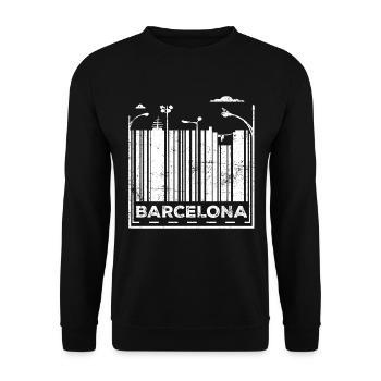Barcelona City - Unisex Pullover - Schwarz - Vorne - Alina (178cm) & Michal (187cm)