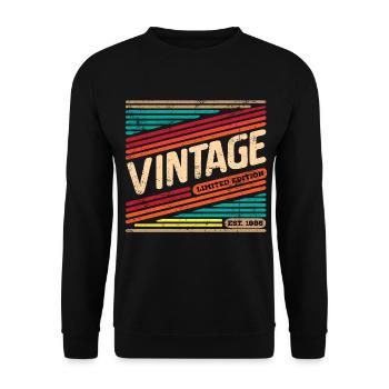Millésime 1986 - Sweat-shirt Unisexe - noir - Devant - Alina (178cm) & Michal (187cm)
