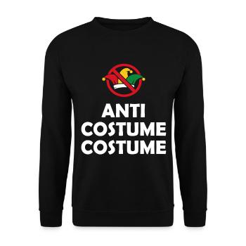 Low Costume Costume – Anti Carnival Disguise - Unisex Sweatshirt - black - Front - Alina (178cm) & Michal (187cm)