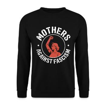 Mothers against Fascism - Antifascist Merch - Unisex Sweatshirt - black - Front - Alina (178cm) & Michal (187cm)