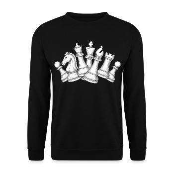 Chess Chaos – Dynamics on the Board - Unisex Sweatshirt - black - Front - Alina (178cm) & Michal (187cm)