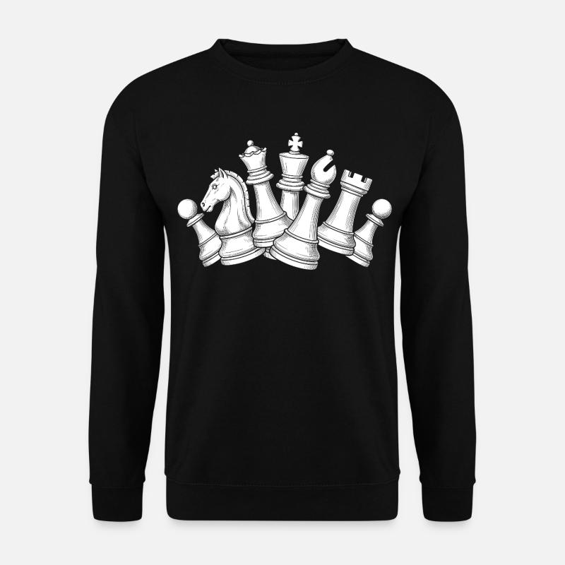 Schach Chaos – Dynamik auf dem Brett - Unisex Pullover - Schwarz