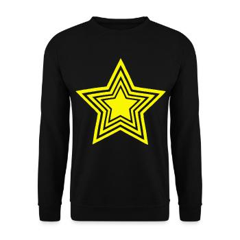 Unendlicher Gelber Stern - Unisex Pullover - Schwarz - Vorne - Alina (178cm) & Michal (187cm)