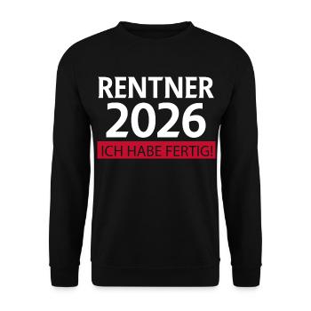Retraite 2026 Drôle - Sweat-shirt Unisexe - noir - Devant - Alina (178cm) & Michal (187cm)
