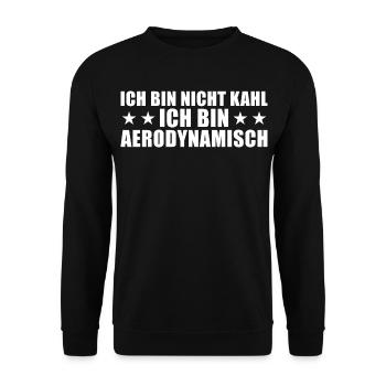 Chauve Pas chauve Je suis aérodynamique - Sweat-shirt Unisexe - noir - Devant - Alina (178cm) & Michal (187cm)