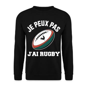 I can't I have rugby - Unisex Sweatshirt - black - Front - Alina (178cm) & Michal (187cm)