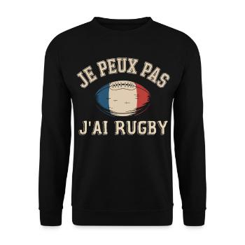 I can't I have rugby - Unisex Sweatshirt - black - Front - Alina (178cm) & Michal (187cm)