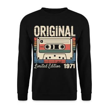 55th Anniversary - Vintage Gift 1971 - Unisex Sweatshirt - black - Front - Alina (178cm) & Michal (187cm)