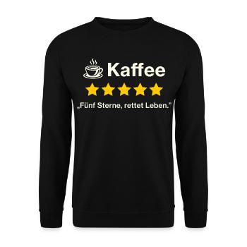 Coffee Review – Five Stars, Saves Lives - Unisex Sweatshirt - black - Front - Alina (178cm) & Michal (187cm)