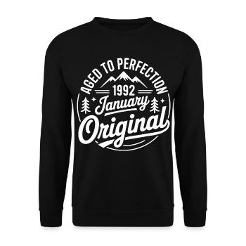 Januar 1992 – Vintage Outdoor Adventure Edition - Unisex Pullover - Schwarz - Vorne - Alina (178cm) & Michal (187cm)