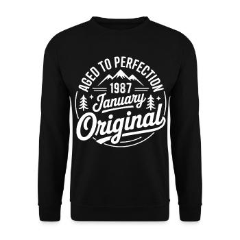 January 1987 – Vintage Outdoor Adventure Edition - Unisex Sweatshirt - black - Front - Alina (178cm) & Michal (187cm)