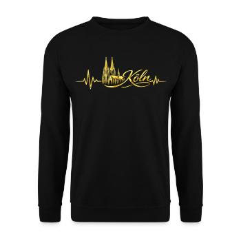 Cologne Heartbeat Skyline Cologne Cathedral Love Gift - Unisex Sweatshirt - black - Front - Alina (178cm) & Michal (187cm)