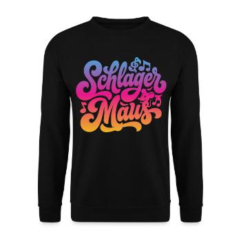 Schlager Maus - Schlagermaus - Schlagermusik - Unisex Sweatshirt - black - Front - Alina (178cm) & Michal (187cm)