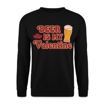Beer Is My Valentine – Retro Bier Design - Unisex Sweatshirt - black - Front - Alina (178cm) & Michal (187cm)