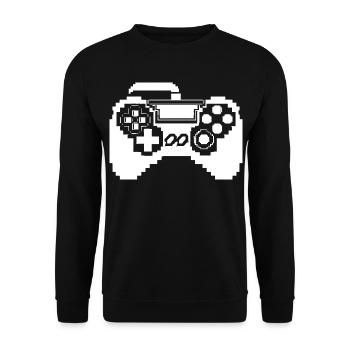 Game Controller Pixel Graphics - Unisex Sweatshirt - black - Front - Alina (178cm) & Michal (187cm)