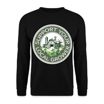 Support your local grower - Unisex Pullover - Schwarz - Vorne - Alina (178cm) & Michal (187cm)