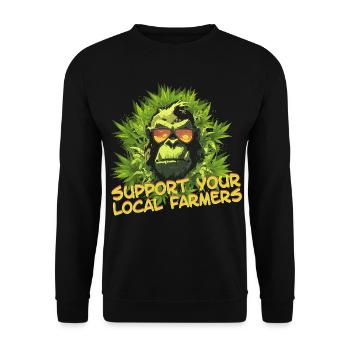 Support your local farmers - Unisex Sweatshirt - black - Front - Alina (178cm) & Michal (187cm)