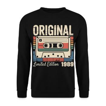37th Anniversary - Vintage Gift 1989 - Unisex Sweatshirt - black - Front - Alina (178cm) & Michal (187cm)