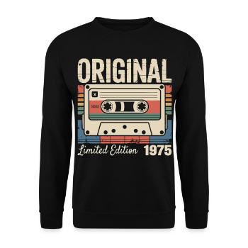 51st Anniversary - Vintage Gift 1975 - Unisex Sweatshirt - black - Front - Alina (178cm) & Michal (187cm)
