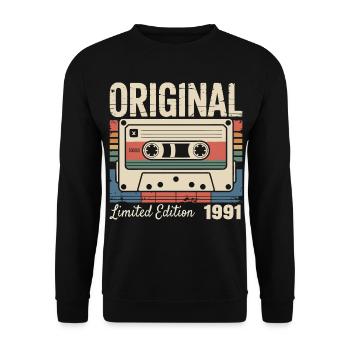 35th Anniversary - Vintage Gift 1991 - Unisex Sweatshirt - black - Front - Alina (178cm) & Michal (187cm)