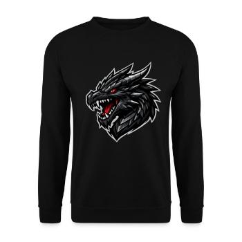 Dragon head with red eyes - Unisex Sweatshirt - black - Front - Alina (178cm) & Michal (187cm)