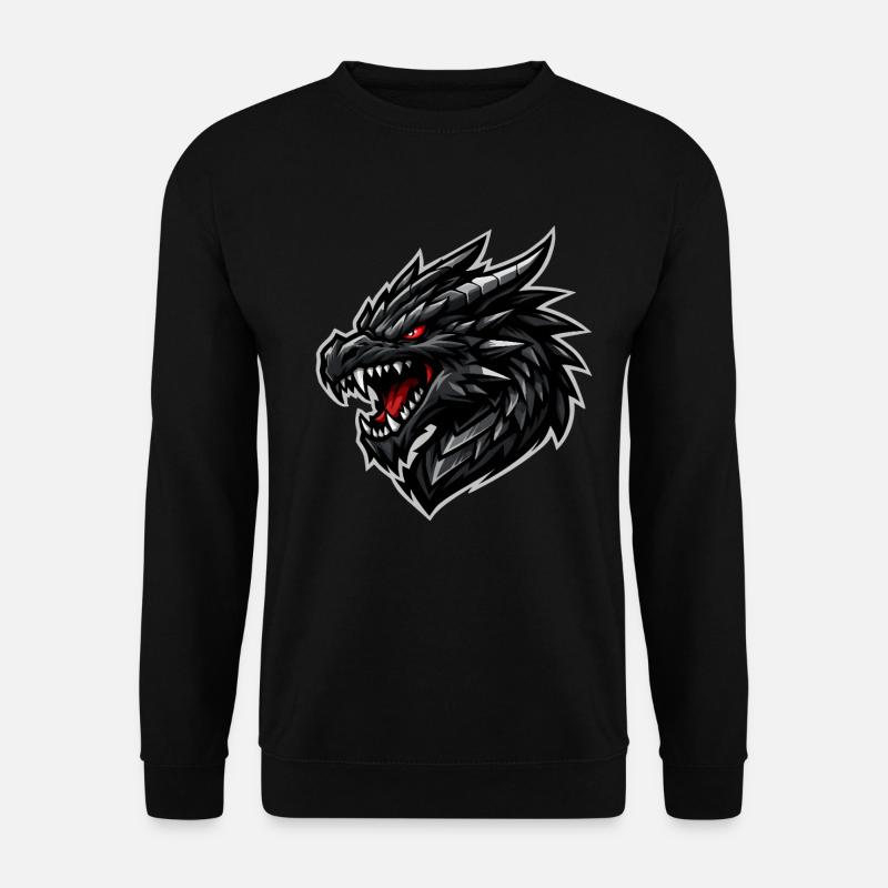 Dragon head with red eyes - Unisex Sweatshirt - black