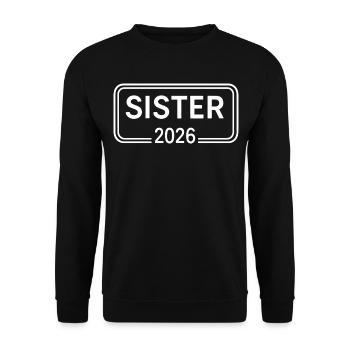 Annonce de la Grande Sœur 2026 - Sweat-shirt Unisexe - noir - Devant - Alina (178cm) & Michal (187cm)