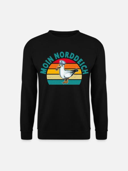 Nordsee Urlaub MOIN NORDDEICH Lustiges - Unisex Pullover - Schwarz