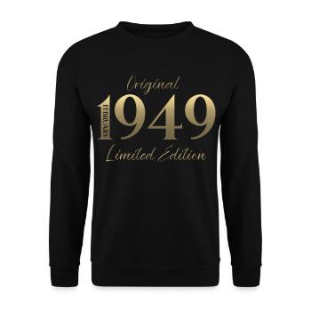 77e anniversaire février 1949 Millésime - Sweat-shirt Unisexe - noir - Devant - Alina (178cm) & Michal (187cm)