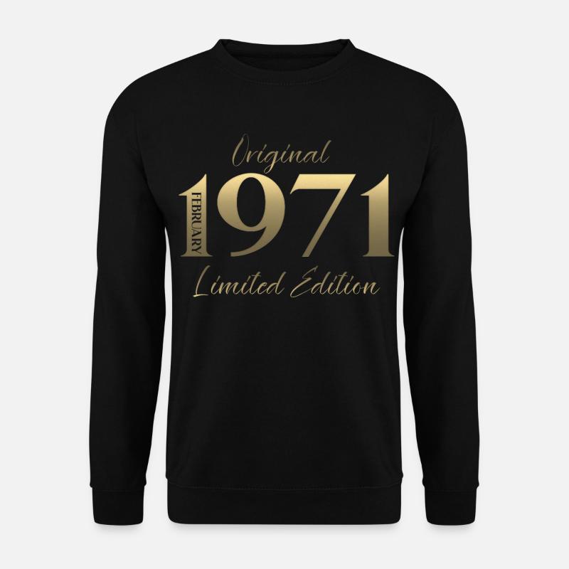 55. Geburtstag Februar 1971 Vintage Jahrgang - Unisex Pullover - Schwarz
