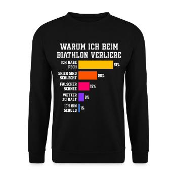 Biathlon Why I lose in biathlon - Unisex Sweatshirt - black - Front - Alina (178cm) & Michal (187cm)