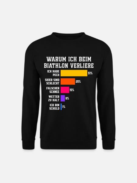 Biathlon Warum ich beim Biathlon verliere - Unisex Pullover - Schwarz