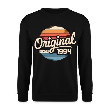 Cadeau d’anniversaire vintage 1994 Vintage 1994 - Sweat-shirt Unisexe - noir - Devant - Alina (178cm) & Michal (187cm)