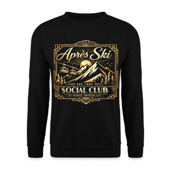 Retro 90s Après Ski Vintage Gift Saying - Unisex Sweatshirt - black - Front - Alina (178cm) & Michal (187cm)